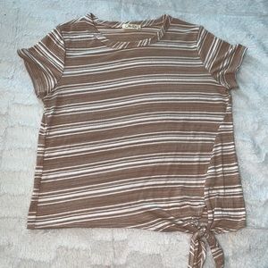 Beige and white stripe shirt